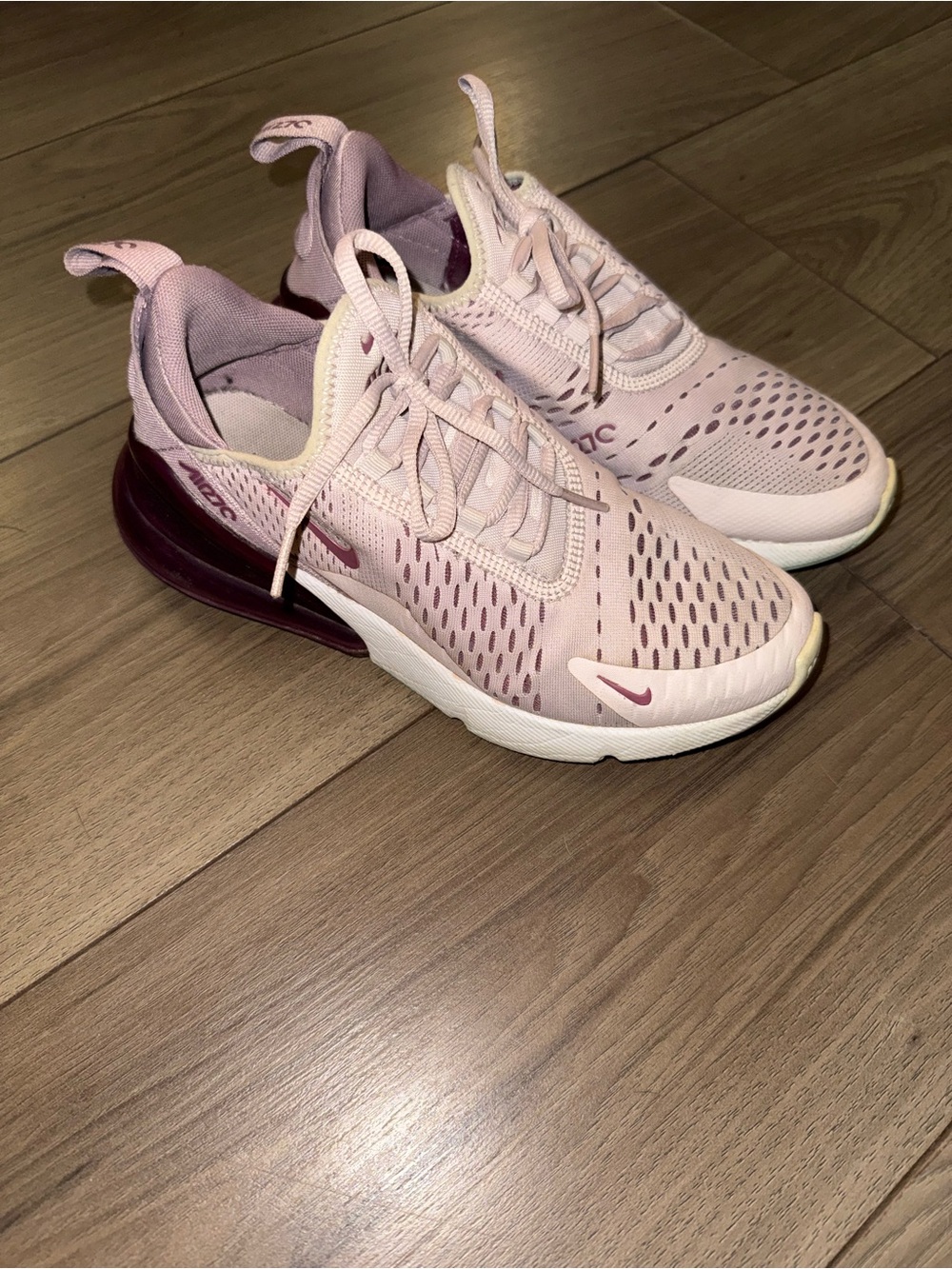 Nike Women's Athletic Sneakers in Light Pink with Plum Accents